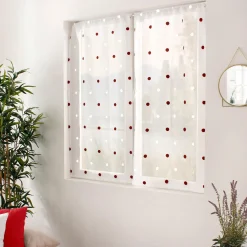 Voilage|ENJOY HOME Paire de voilages passe-tringle (60 x 160 cm) Pointia Bordeaux