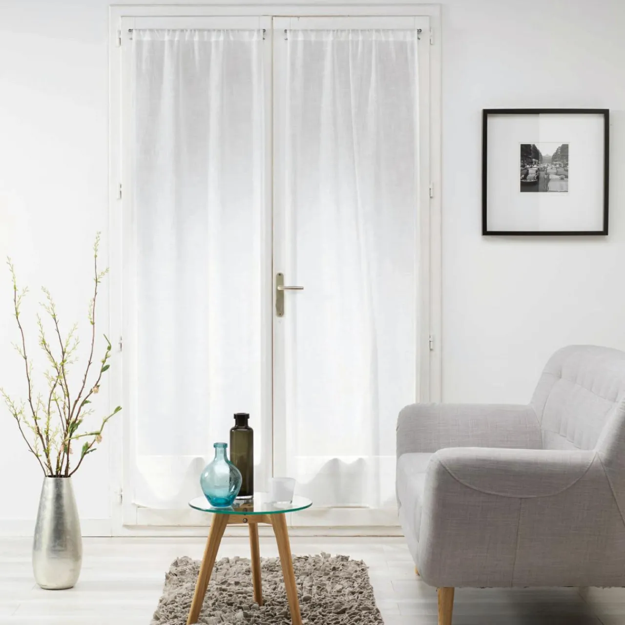 Voilage|DOUCEUR D'INTERIEUR Paire de voilages passe-tringle (70 x 200 cm) Milza Blanc