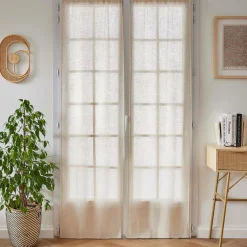 Voilage|EMINZA Paire de voilages passe-tringle effet lin (70 x 200 cm) Luca Beige