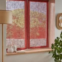 Voilage|EMINZA Paire de voilages passe-tringle effet lin (60 x 120 cm) Robin Terracotta