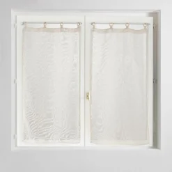 Voilage|douceur d'intu017drieur Paire de voilages tissés œillets bois (60 x 160 cm) Minalisa Beige