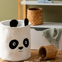 Rangement Enfant|Atmosphera cru017dateur d'intu017drieur for kids Panier à jouets enfant (35x 40 cm) Panda Blanc