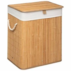 Panier Et Organisateur|Accessoire Salle De Bain|ATMOSPHERA Panier à linge en bambou (H50 cm) Nuevo Naturel