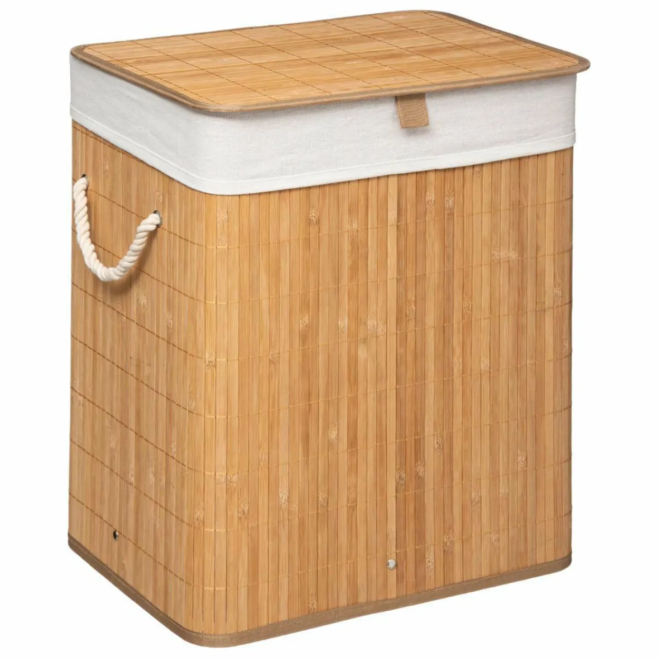 Panier Et Organisateur|Accessoire Salle De Bain|ATMOSPHERA Panier à linge en bambou (H50 cm) Nuevo Naturel