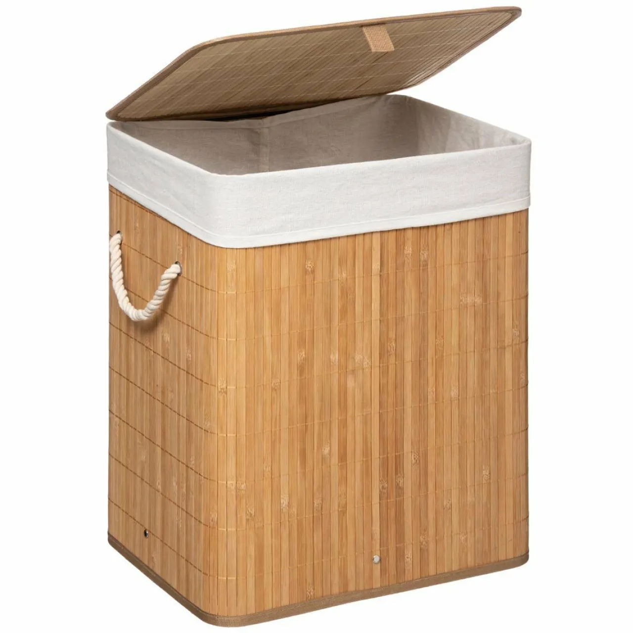 Panier Et Organisateur|Accessoire Salle De Bain|ATMOSPHERA Panier à linge en bambou (H50 cm) Nuevo Naturel