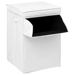 Panier Et Organisateur|Accessoire Salle De Bain|ATMOSPHERA Panier à linge pliable (36 x 36 x 55 cm) Colorama Blanc