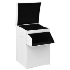 Panier Et Organisateur|Accessoire Salle De Bain|ATMOSPHERA Panier à linge pliable (36 x 36 x 55 cm) Colorama Blanc