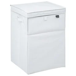 Panier Et Organisateur|Accessoire Salle De Bain|ATMOSPHERA Panier à linge pliable (36 x 36 x 55 cm) Colorama Blanc