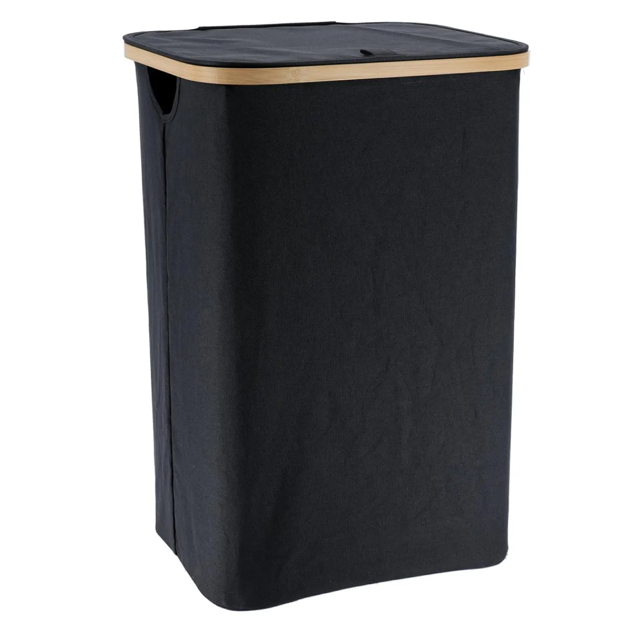 Panier Et Organisateur|Accessoire Salle De Bain|TENDANCE Panier à linge rectangulaire et pliable (H60 cm) Purebamboo Noir