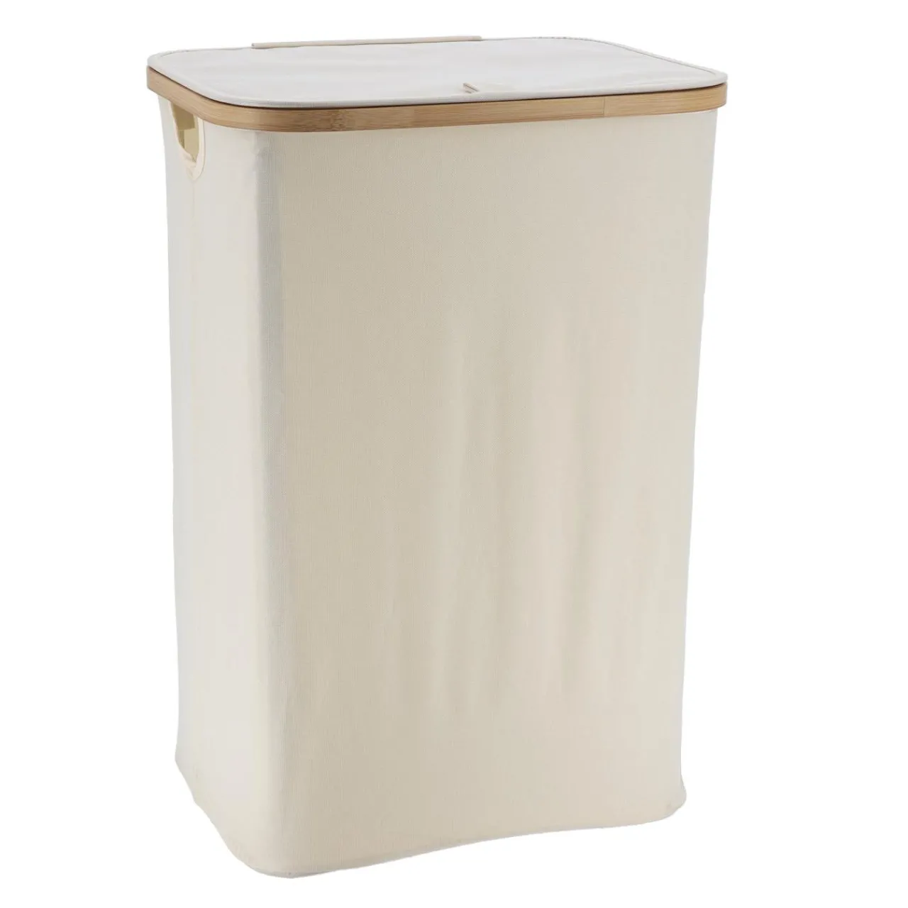 Panier Et Organisateur|Accessoire Salle De Bain|TENDANCE Panier à linge rectangulaire et pliable (H60 cm) Purebamboo Ecru