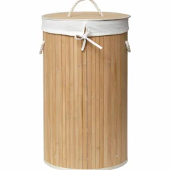 Panier Et Organisateur|Accessoire Salle De Bain|TENDANCE Panier à linge rond en bambou (H60 cm) Anako Naturel