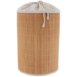 Panier Et Organisateur|Accessoire Salle De Bain|TENDANCE Panier à linge rond et pliable (H50 cm) Harmonie Naturel