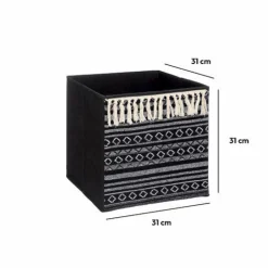 Panier Et Organisateur|ATMOSPHERA Panier de rangement Ethnique Noir