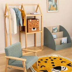 Rangement Enfant|Atmosphera cru017dateur d'intu017drieur for kids Panier de rangement pliant velours enfant (29 x 29 cm) Léo Marron