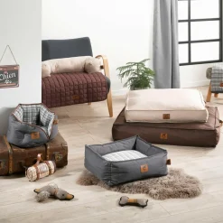 Panier, Coussin Et Plaid|LOVE STORY Panier rectangle pour chat et chien Héritage L55 cm Gris