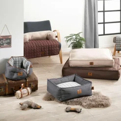 Panier, Coussin Et Plaid|LOVE STORY Panier rond pour chat et chien Heritage D40 cm Gris