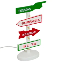 Personnage Et Accessoire Pour Village|JJA Panneau de direction lumineux Fête foraine (H11 cm) pour village Multicolore