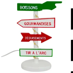 Personnage Et Accessoire Pour Village|JJA Panneau de direction lumineux Fête foraine (H11 cm) pour village Multicolore