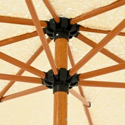 Parasol|#N/A Parasol de jardin rond à franges (D2 m) Isy Dentelle Beige