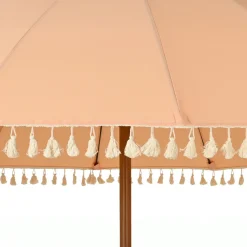 Parasol|KAEMINGK Parasol de jardin rond à franges (D2.5 m) Mexico Rose Pêche