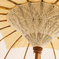 Parasol|#N/A Parasol de jardin rond avec ornements (D2 m) Cuzco cassé Blanc