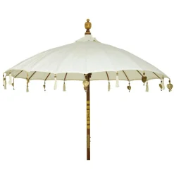 Parasol|#N/A Parasol de jardin rond avec ornements (D2 m) Cuzco cassé Blanc