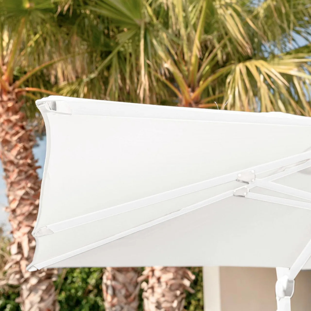 Parasol|MOBELLIA Parasol déporté rectangulaire aluminium (4 x 3 m) Yucatan Blanc