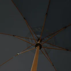 Parasol|MOBELLIA Parasol rond aluminium (D3,5 m) Yucatan effet Bois et gris anthracite Effet bois - gris anthracite