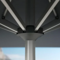 Parasol|MOBELLIA Parasol rond aluminium (D3,5 m) Yucatan Gris et gris anthracite Gris foncé