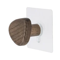 Rangement Salle De Bain|TENDANCE Patère murale adhésive (D5,5 cm) Galet Marron