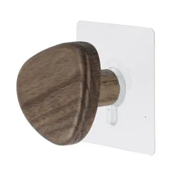 Rangement Salle De Bain|TENDANCE Patère murale adhésive (D6,5 cm) Galet Marron