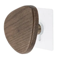 Rangement Salle De Bain|TENDANCE Patère murale adhésive (D9,5 cm) Galet Marron