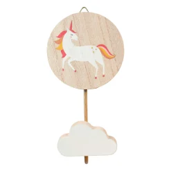 Objet Déco Enfant|Rangement Enfant|OSTARIA Patère murale enfant bois (H16 cm) Licorne Rose