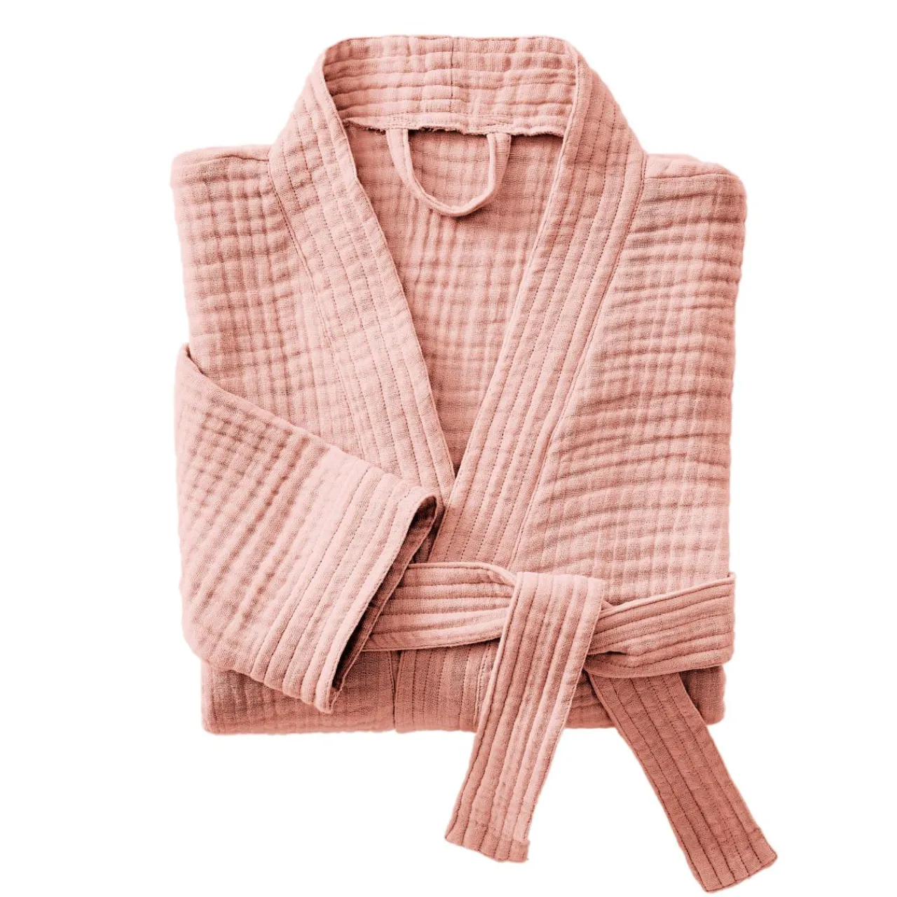 Linge De Bain|Peignoir|EMINZA Peignoir de bain gaze de coton L/XL Gaïa Rose Pêche