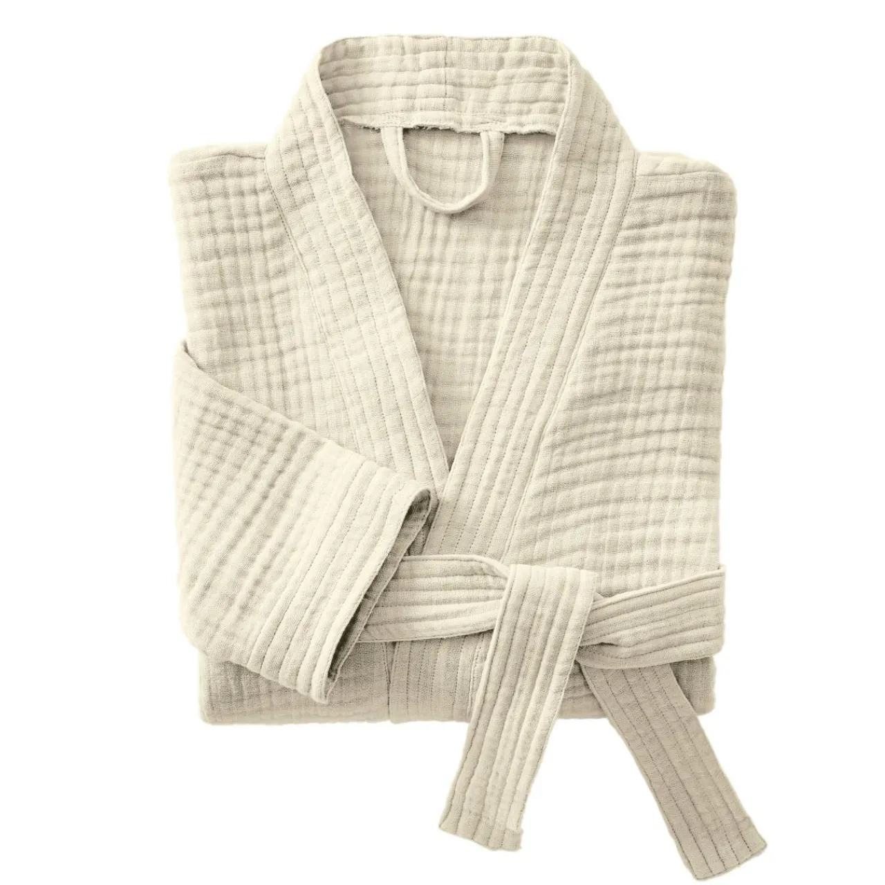 Linge De Bain|Peignoir|EMINZA Peignoir de bain gaze de coton S/M Gaïa pampa Beige