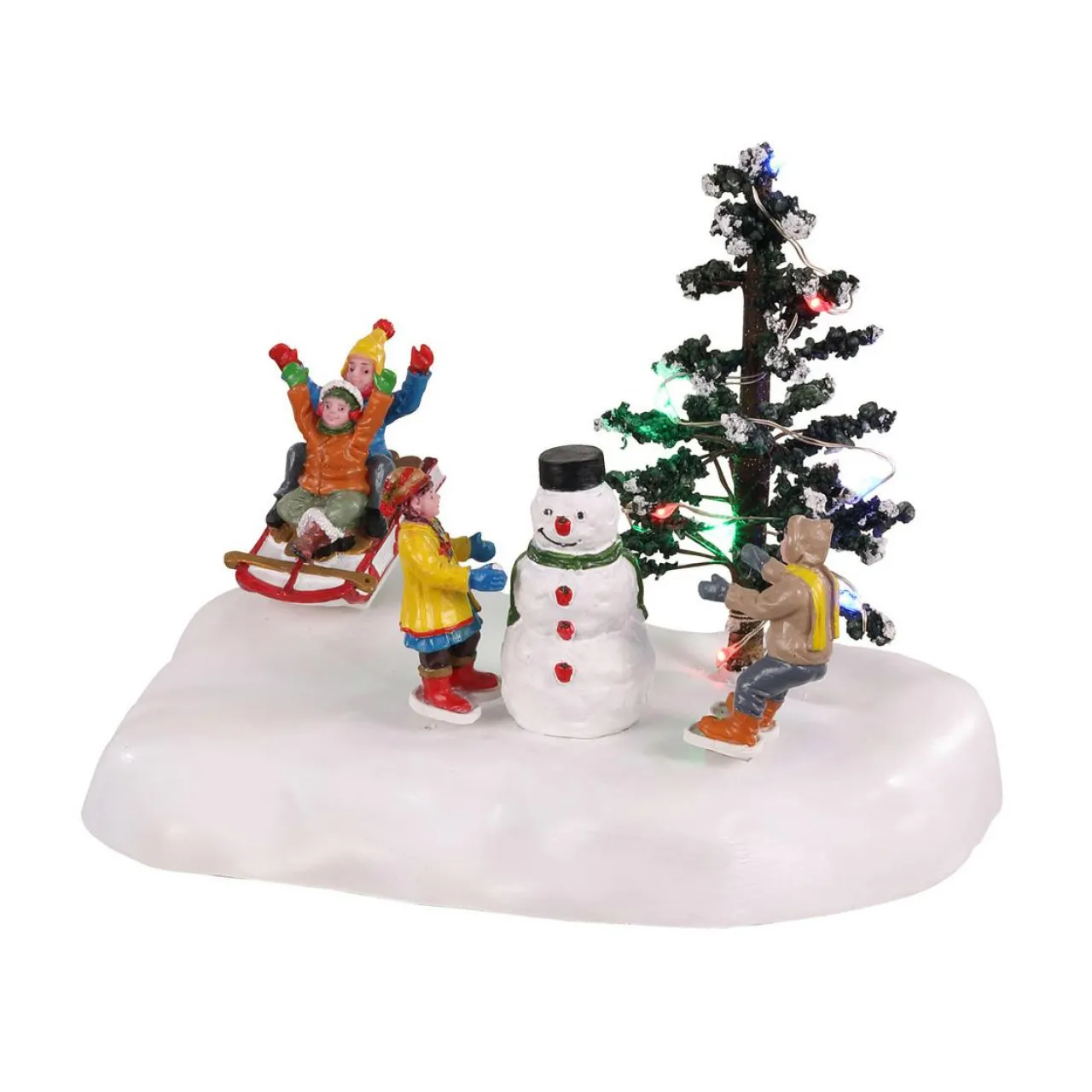 Village De Noël Lemax|LEMAX Personnages à piles Carbioles dans la neige