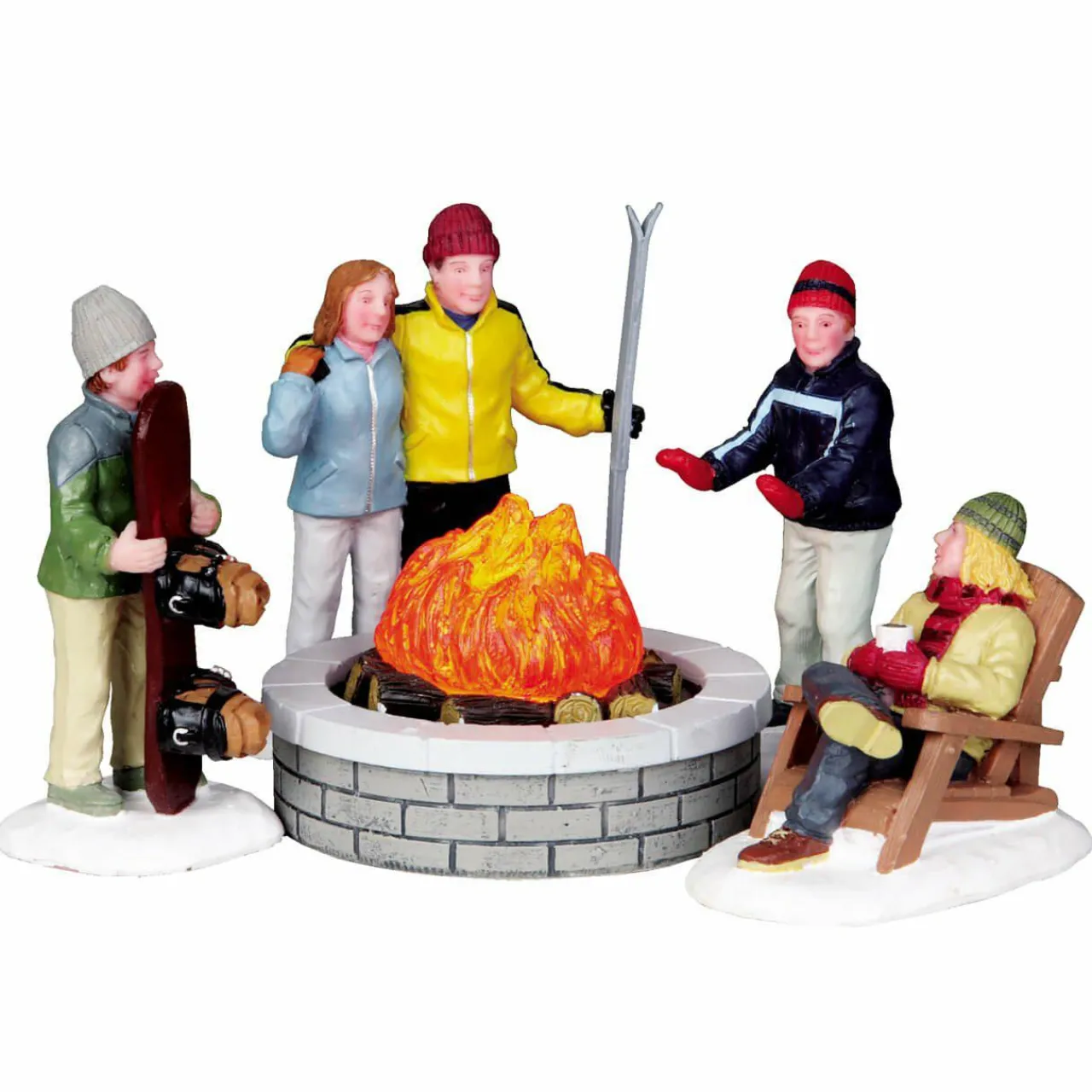 Village De Noël Lemax|LEMAX Personnages Brasero Lumineux avec les amis