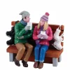 Village De Noël Lemax|LEMAX Personnages Chocolat chaud sur un banc