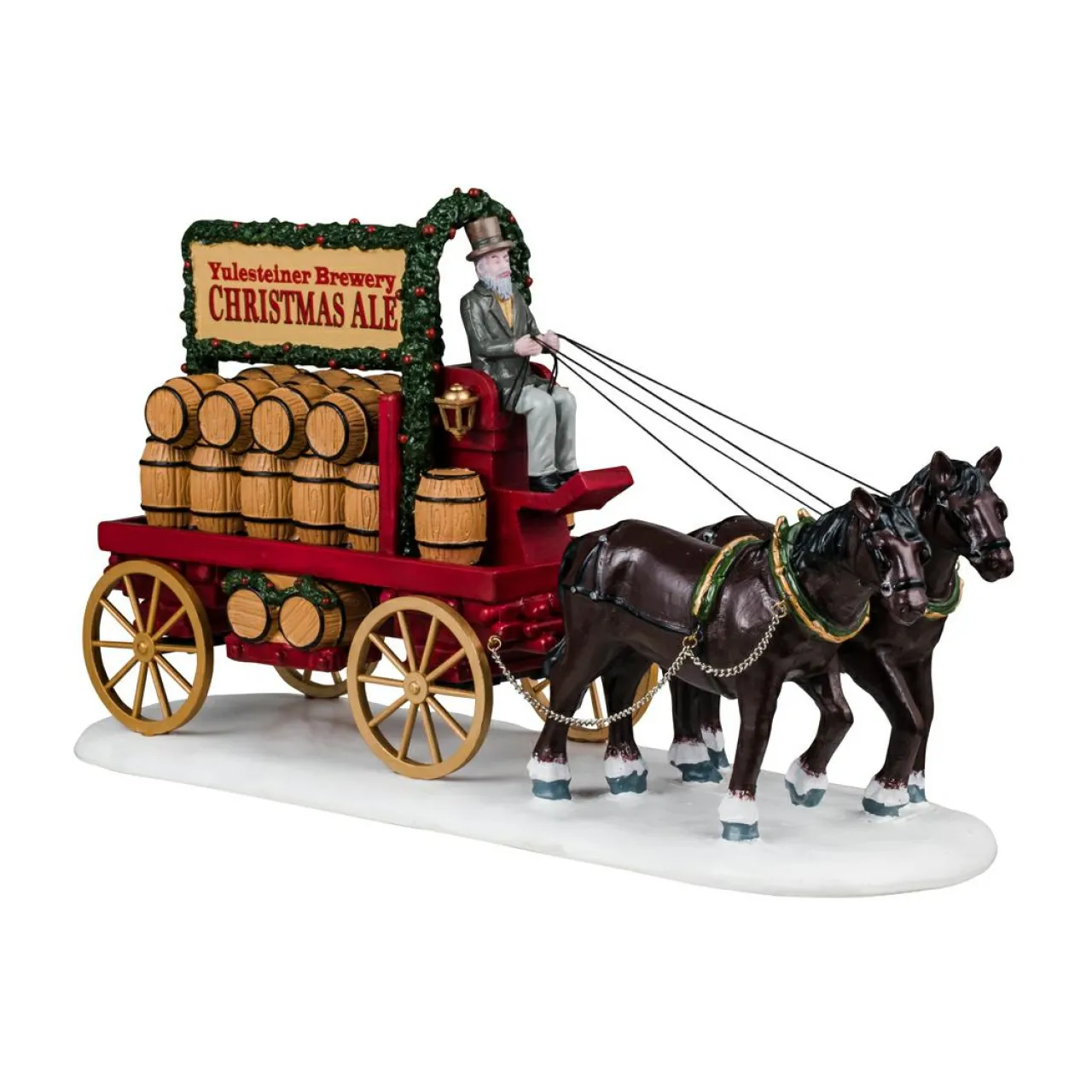 Village De Noël Lemax|LEMAX Personnages Livraison de bières en calèche