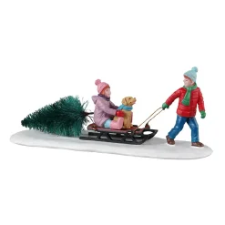 Village De Noël Lemax|LEMAX Personnages Retour à la maison avec notre sapin