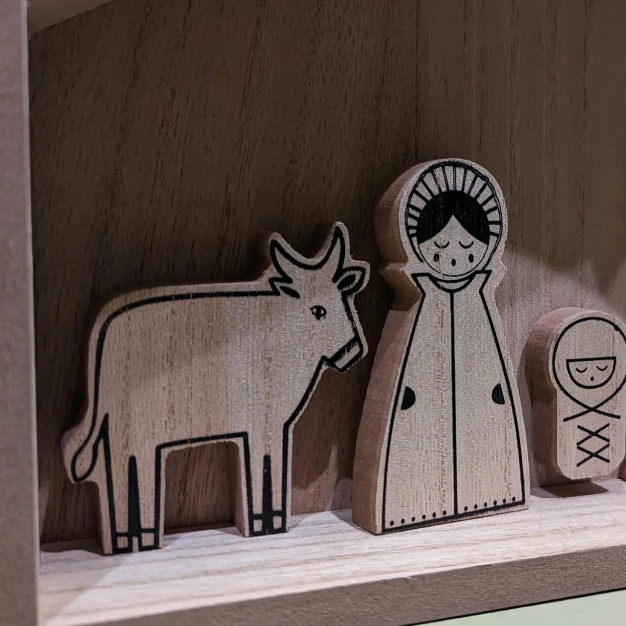 Crèche De Noël|KAEMINGK Petite crèche de Noël en bois (H27 cm) Sainte-Marceline