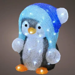 Déco Et Objet Lumineux|EMINZA Pingouin lumineux 60 LED (H33 cm) Fripon Blanc froid