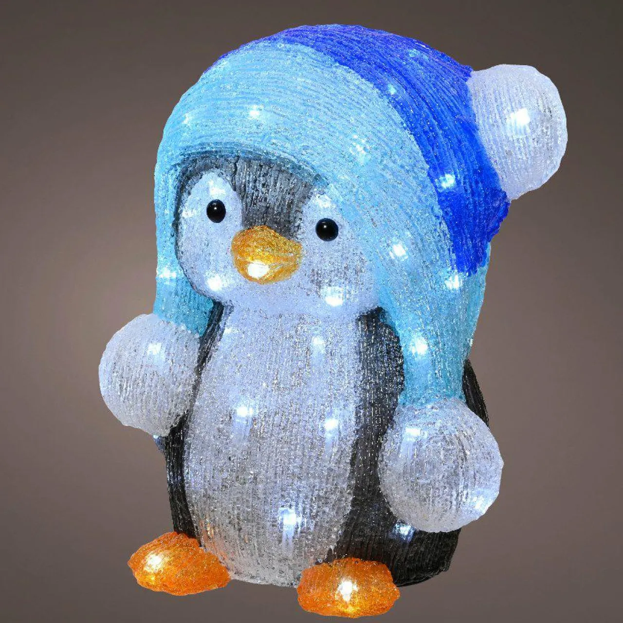 Déco Et Objet Lumineux|EMINZA Pingouin lumineux 60 LED (H33 cm) Fripon Blanc froid