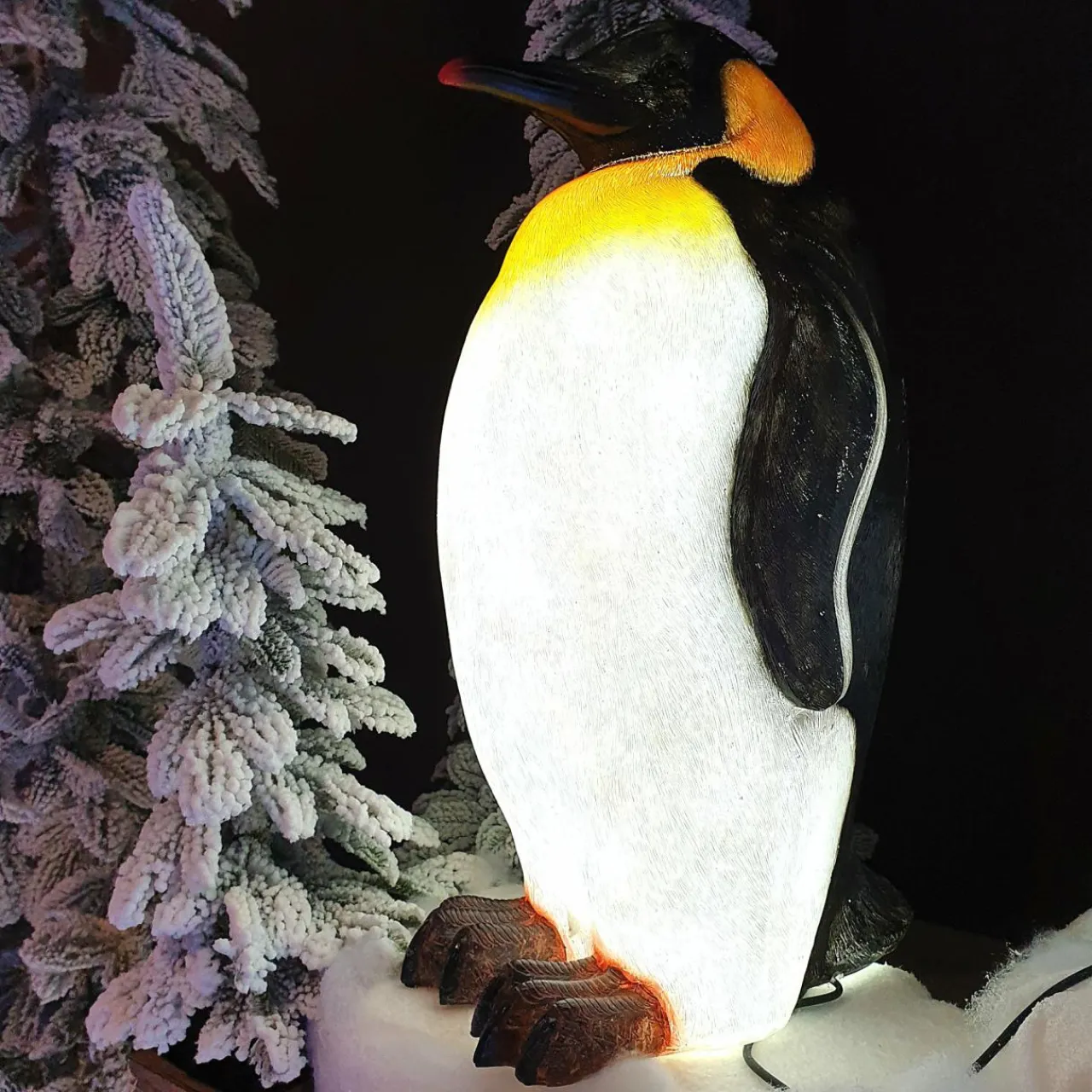 Déco Et Objet Lumineux|KAEMINGK Pingouin lumineux fibre de verre 8 LED (H50 cm) Zélian Blanc froid