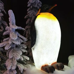 Déco Et Objet Lumineux|KAEMINGK Pingouin lumineux fibre de verre 8 LED (H50 cm) Zélian Blanc froid
