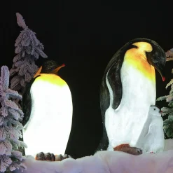 Déco Et Objet Lumineux|KAEMINGK Pingouin lumineux fibre de verre 8 LED (H50 cm) Zélian Blanc froid