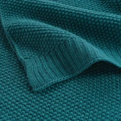 Plaid Et Jeté|DOUCEUR D'INTERIEUR Plaid (150 cm) Tricotine Vert émeraude