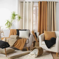 Plaid Et Jeté|douceur d'intu017drieur Plaid bouclette (150 cm) Wooly Ecru Beige