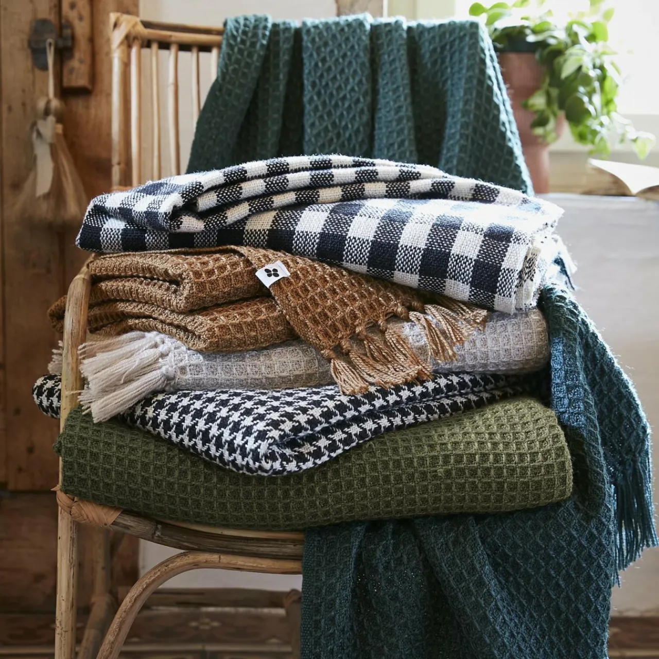 Plaid Et Jeté|Couvre-Lit Et Édredon|L'EFFET PAPILLON Plaid canapé matière recyclée (180 x 220 cm) Gabin Camel