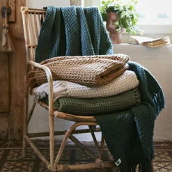 Plaid Et Jeté|Couvre-Lit Et Édredon|L'EFFET PAPILLON Plaid canapé matière recyclée (180 x 220 cm) Gabin pampa Beige